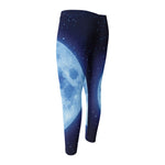 Blue Moon Print Men's Compression Pants