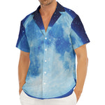 Blue Moon Print Men's Deep V-Neck Shirt