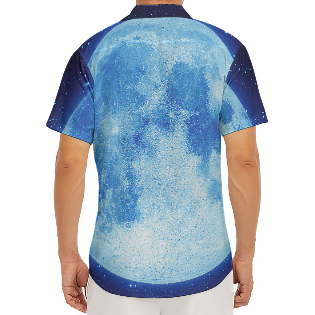 Blue Moon Print Men's Deep V-Neck Shirt