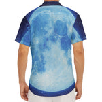 Blue Moon Print Men's Deep V-Neck Shirt
