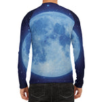 Blue Moon Print Men's Long Sleeve Rash Guard