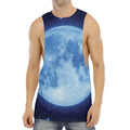 Blue Moon Print Men's Muscle Tank Top