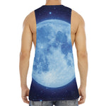 Blue Moon Print Men's Muscle Tank Top