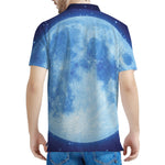 Blue Moon Print Men's Polo Shirt