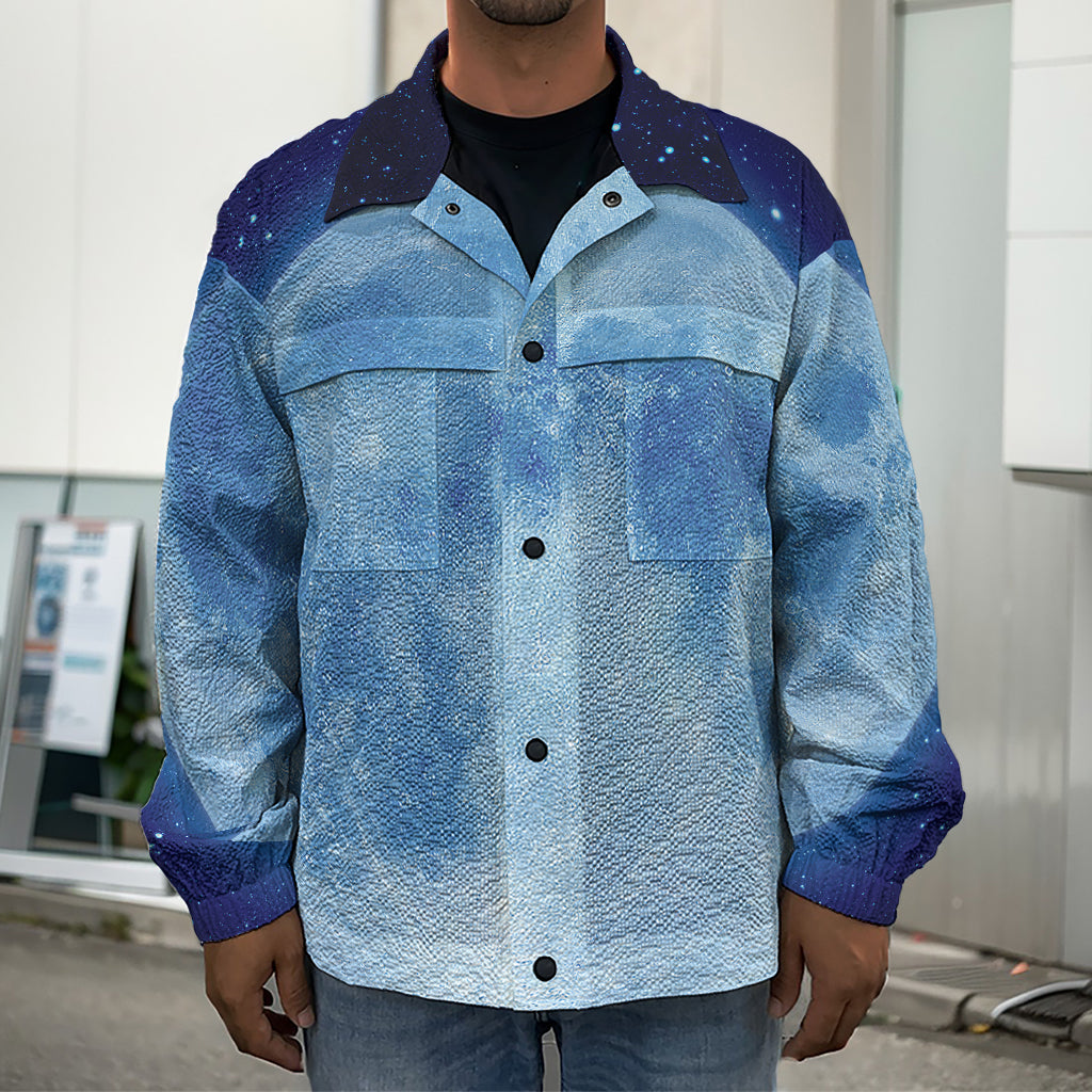 Blue Moon Print Men's Shirt Jacket