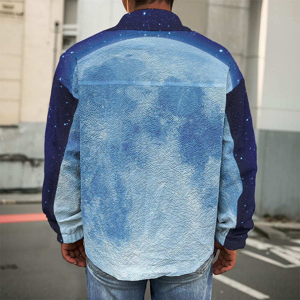 Blue Moon Print Men's Shirt Jacket
