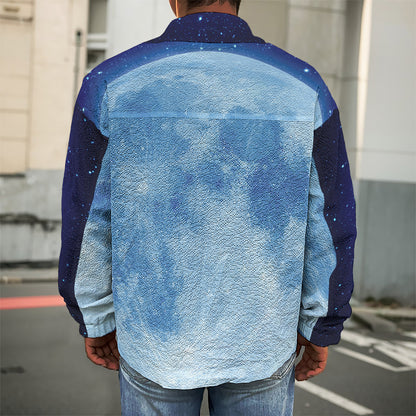 Blue Moon Print Men's Shirt Jacket
