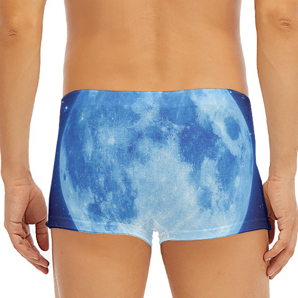 Blue Moon Print Men's Short Boxer Briefs