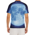 Blue Moon Print Men's Short Sleeve Rash Guard
