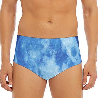 Blue Moon Print Men's Triangle Swim Briefs