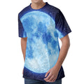 Blue Moon Print Men's Velvet T-Shirt