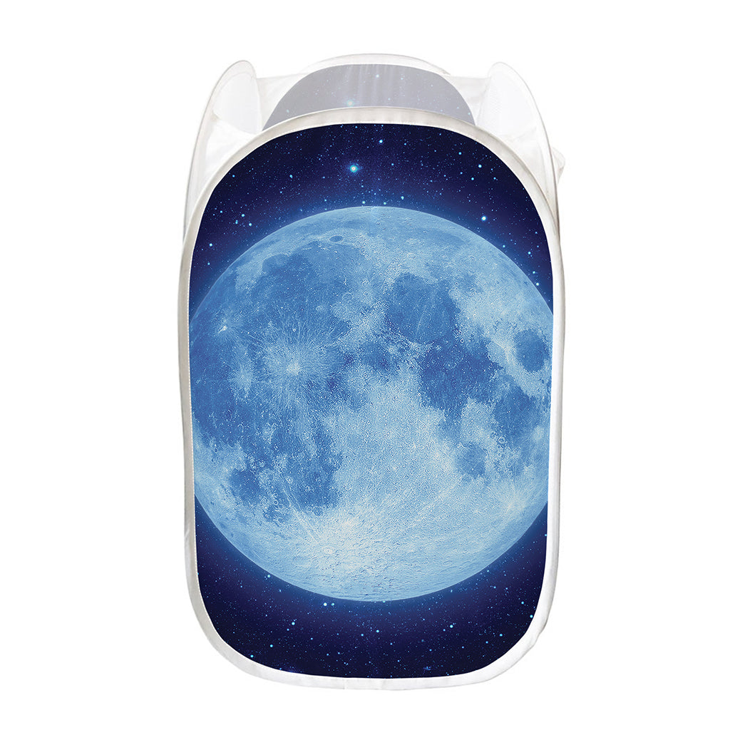 Blue Moon Print Mesh Laundry Hamper