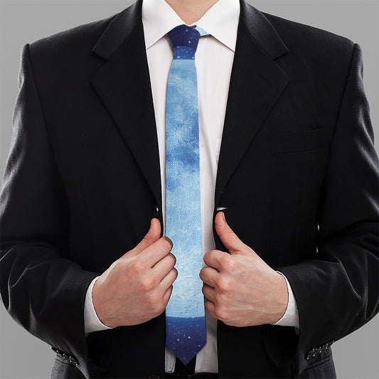 Blue Moon Print Necktie