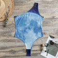 Blue Moon Print One Shoulder Bodysuit