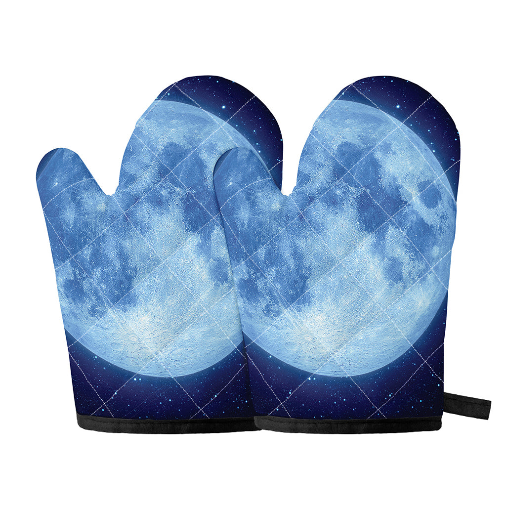 Blue Moon Print Oven Mitts
