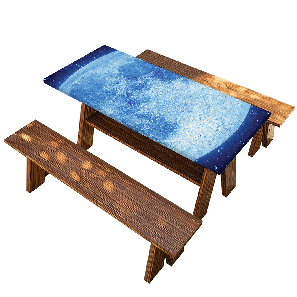 Blue Moon Print Picnic Table Cover