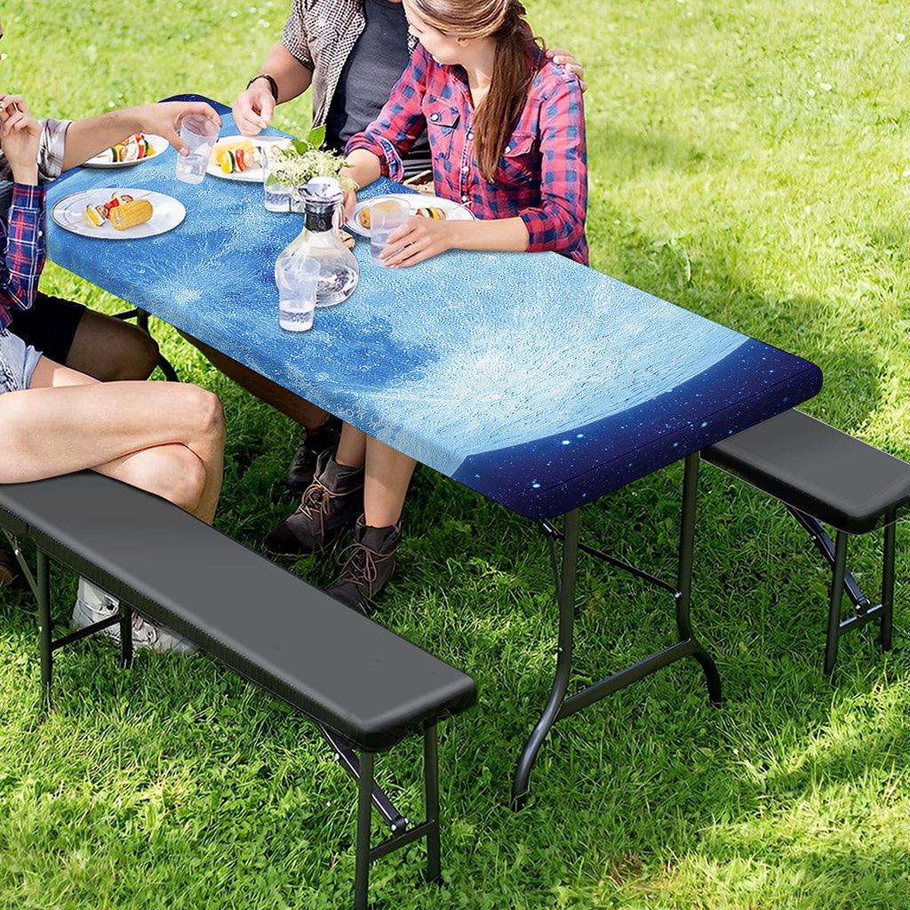 Blue Moon Print Picnic Table Cover