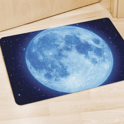 Blue Moon Print Polyester Doormat
