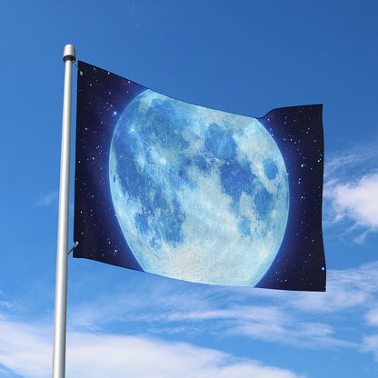Blue Moon Print Polyester Flag