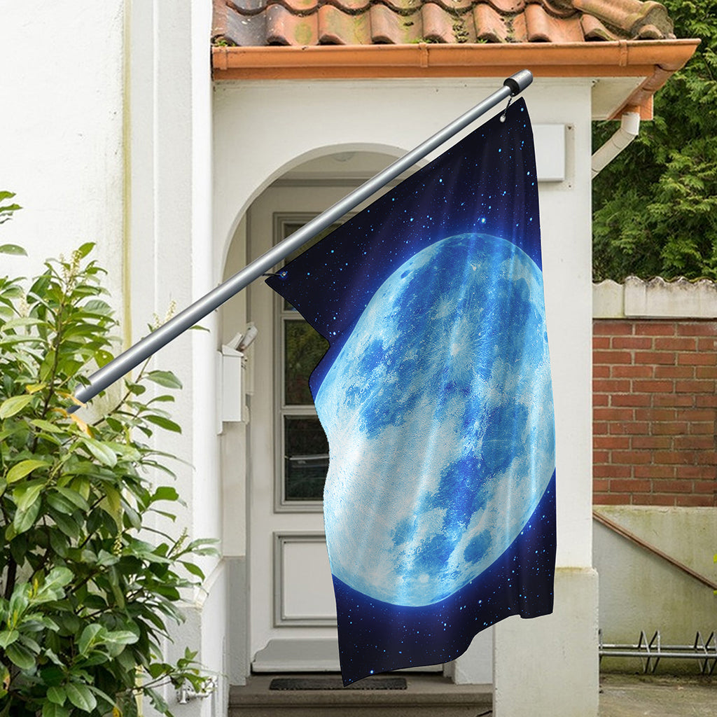 Blue Moon Print Polyester Flag