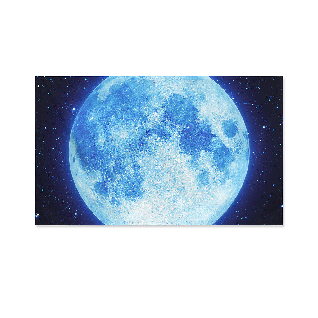Blue Moon Print Polyester Flag