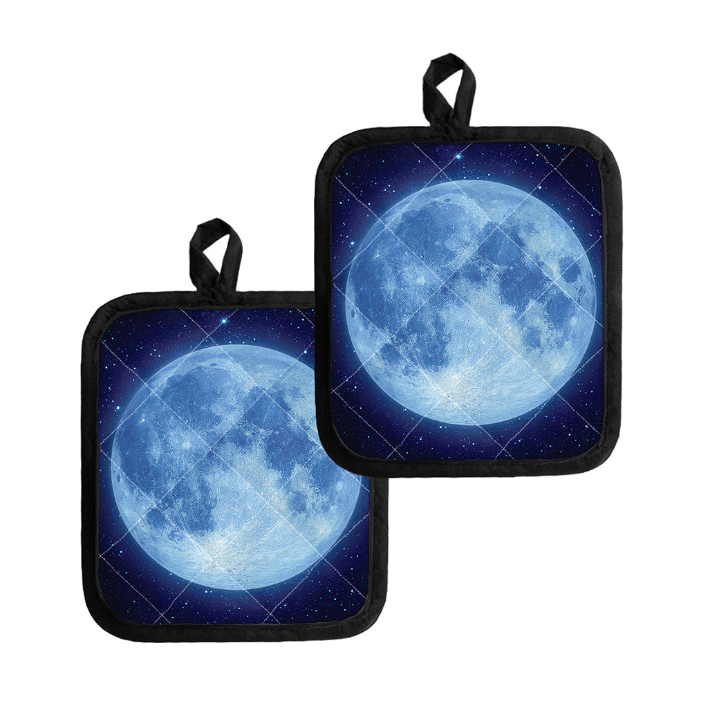 Blue Moon Print Pot Holders