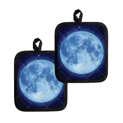 Blue Moon Print Pot Holders