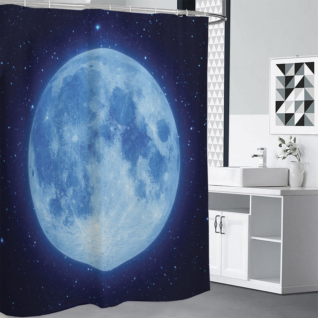 Blue Moon Print Premium Shower Curtain