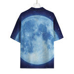 Blue Moon Print Rayon Hawaiian Shirt