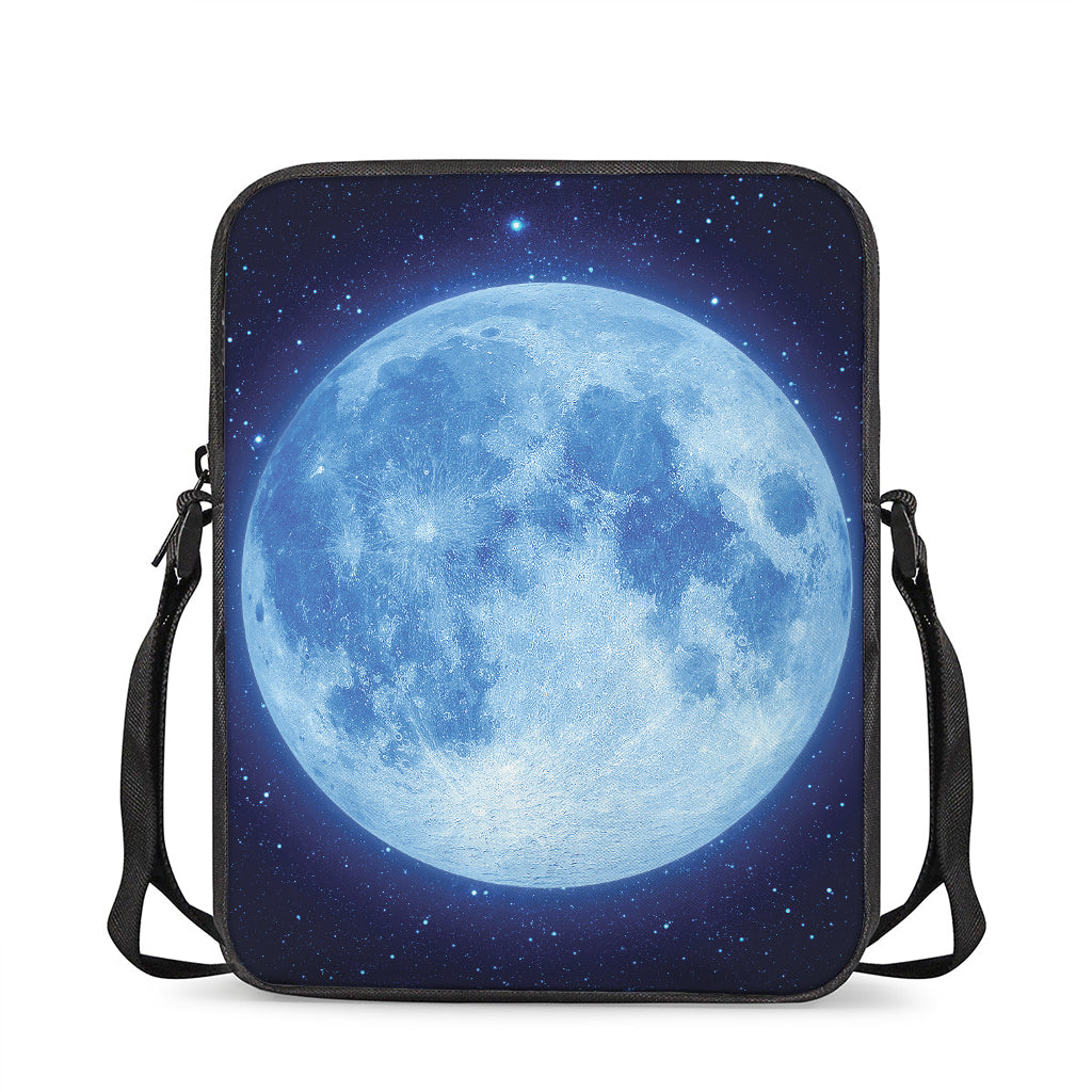 Blue Moon Print Rectangular Crossbody Bag