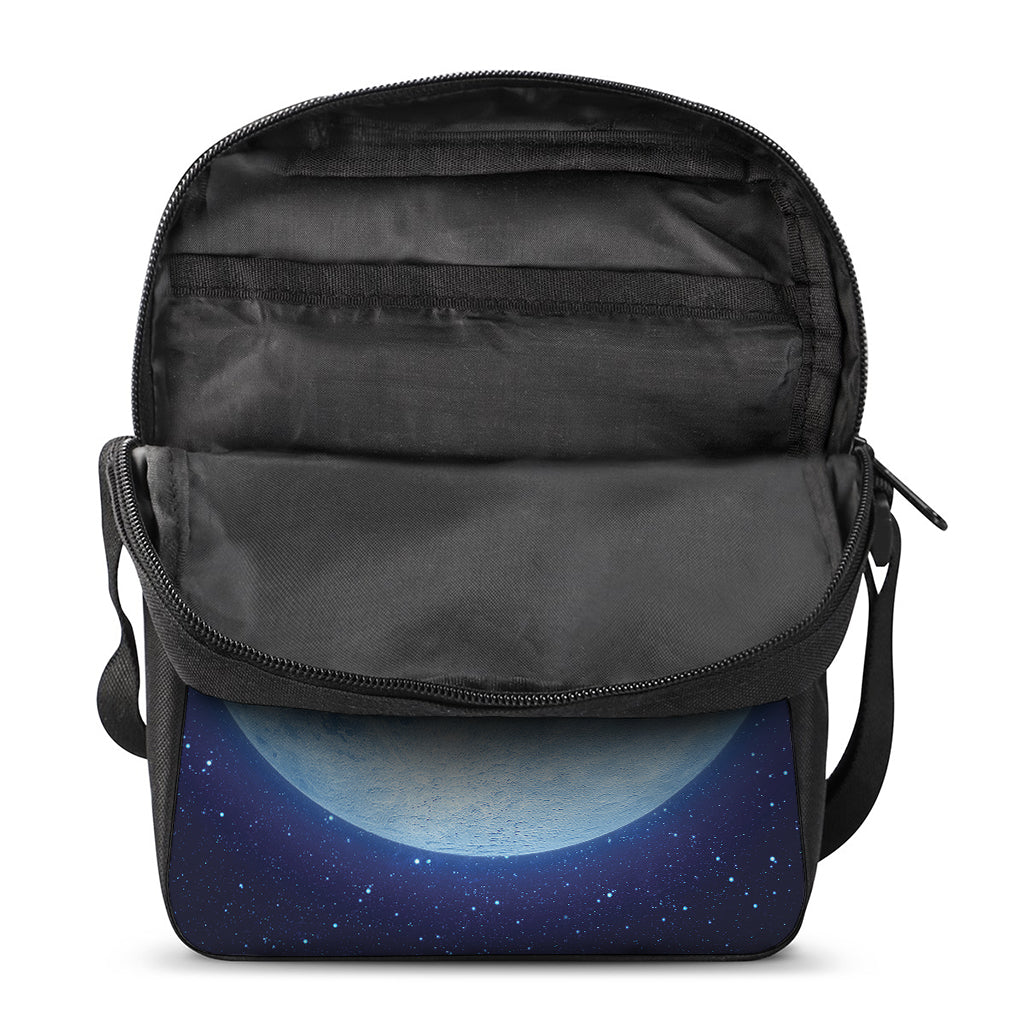 Blue Moon Print Rectangular Crossbody Bag