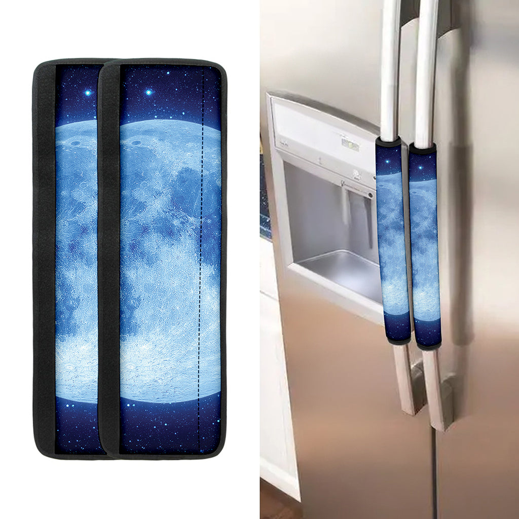 Blue Moon Print Refrigerator Handle Covers