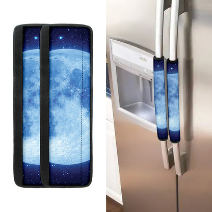 Blue Moon Print Refrigerator Handle Covers