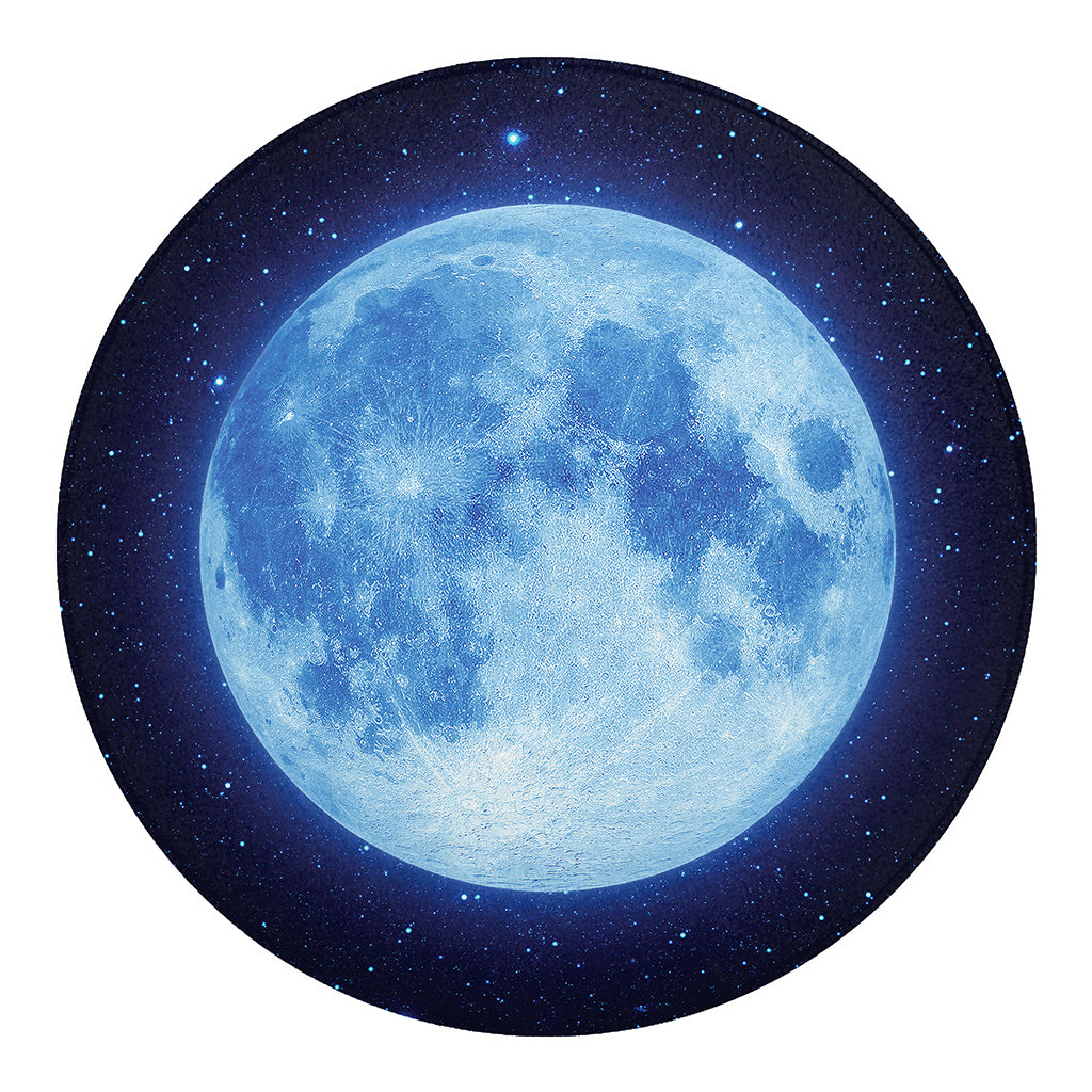 Blue Moon Print Round Blanket