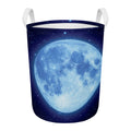 Blue Moon Print Round Laundry Basket