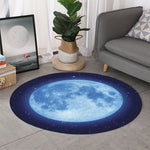 Blue Moon Print Round Rug