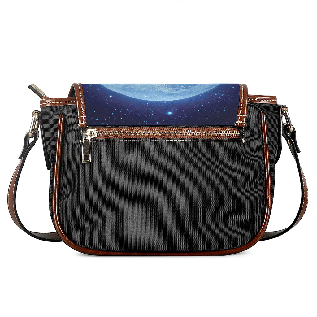 Blue Moon Print Saddle Bag