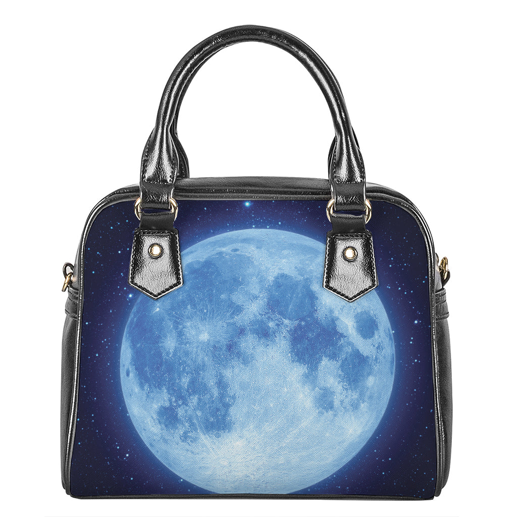 Blue Moon Print Shoulder Handbag