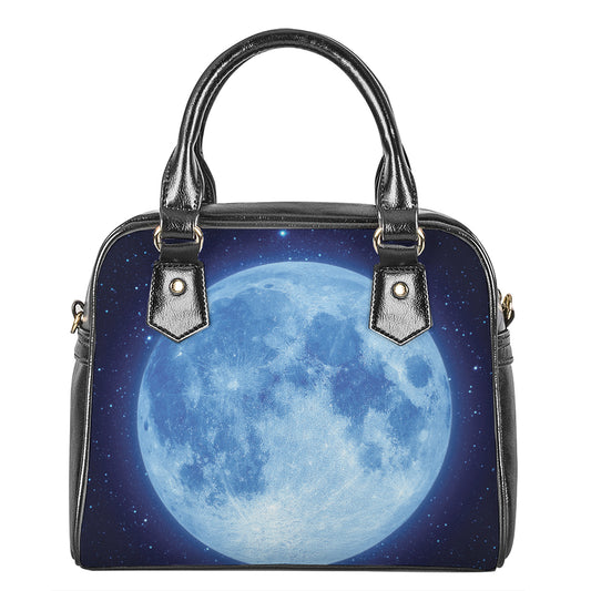 Blue Moon Print Shoulder Handbag