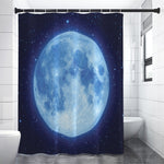 Blue Moon Print Shower Curtain