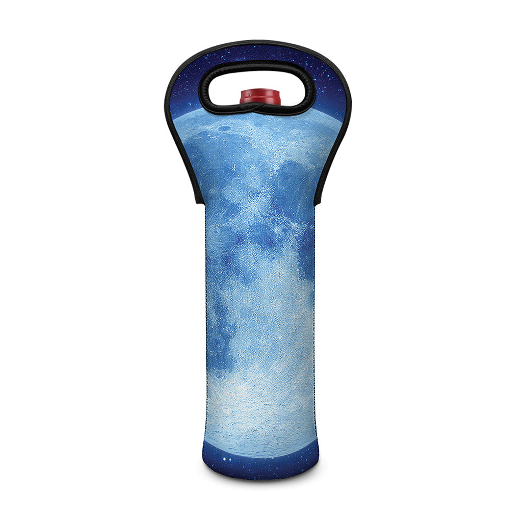 Blue Moon Print Single Neoprene Wine Tote