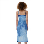 Blue Moon Print Slim Fit Midi Cami Dress