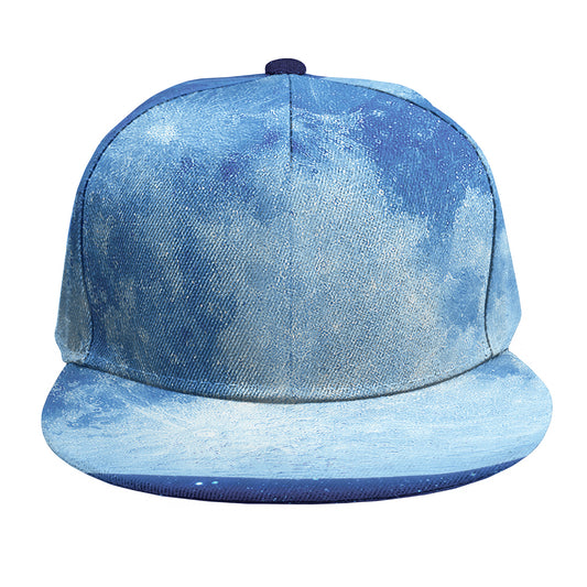 Blue Moon Print Snapback Cap