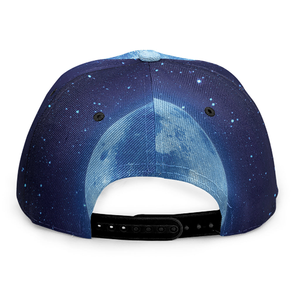 Blue Moon Print Snapback Cap