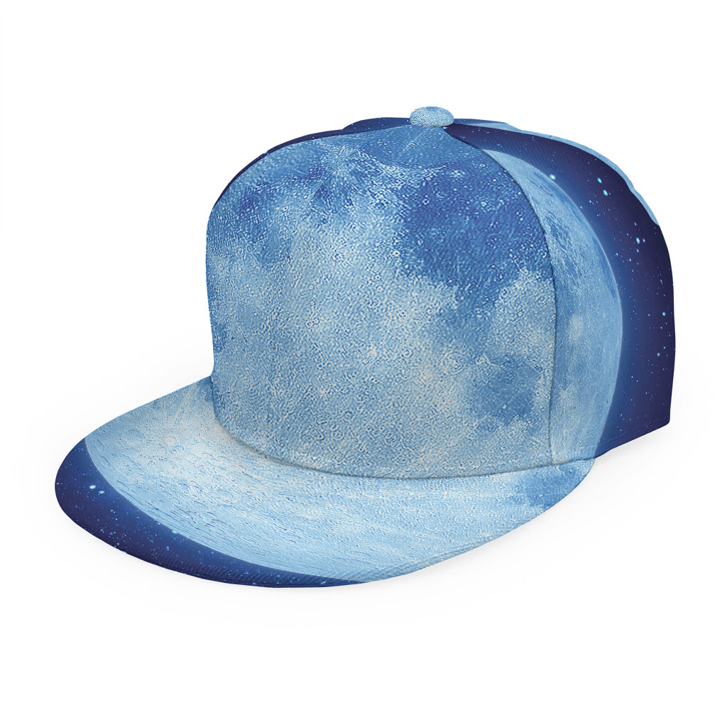 Blue Moon Print Snapback Cap
