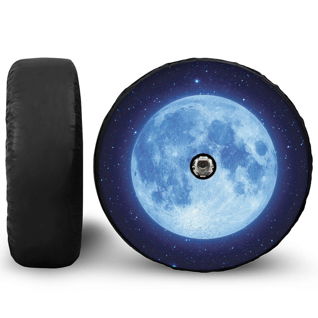 Blue Moon Print Tire Cover With Camera Hole