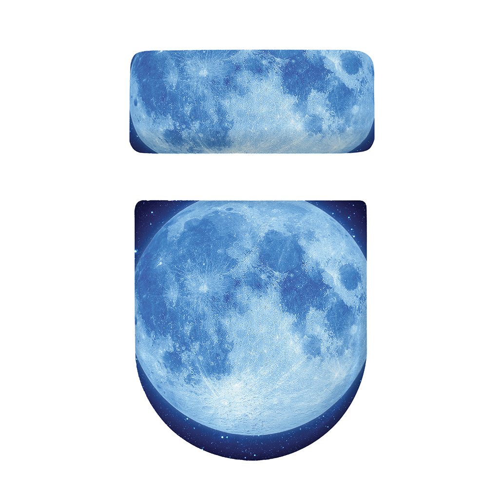 Blue Moon Print Toilet Lid And Tank Cover Set
