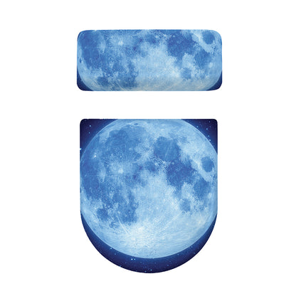 Blue Moon Print Toilet Lid And Tank Cover Set