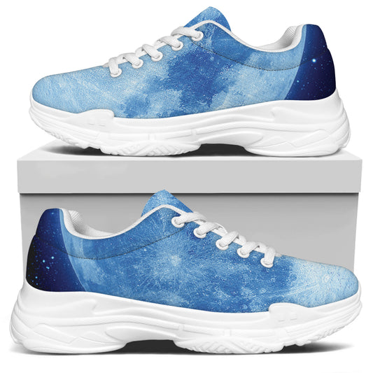 Blue Moon Print White Chunky Shoes