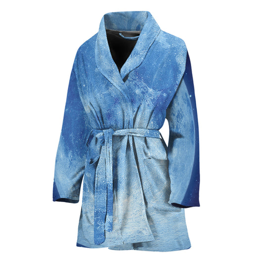 Blue Moon Print Women's Bathrobe